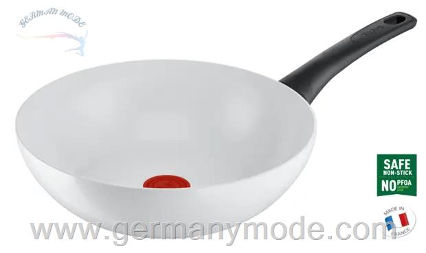 تابه وک 28 سانت تفال فرانسه Tefal Ceramic Control Wok Pan 28 cm