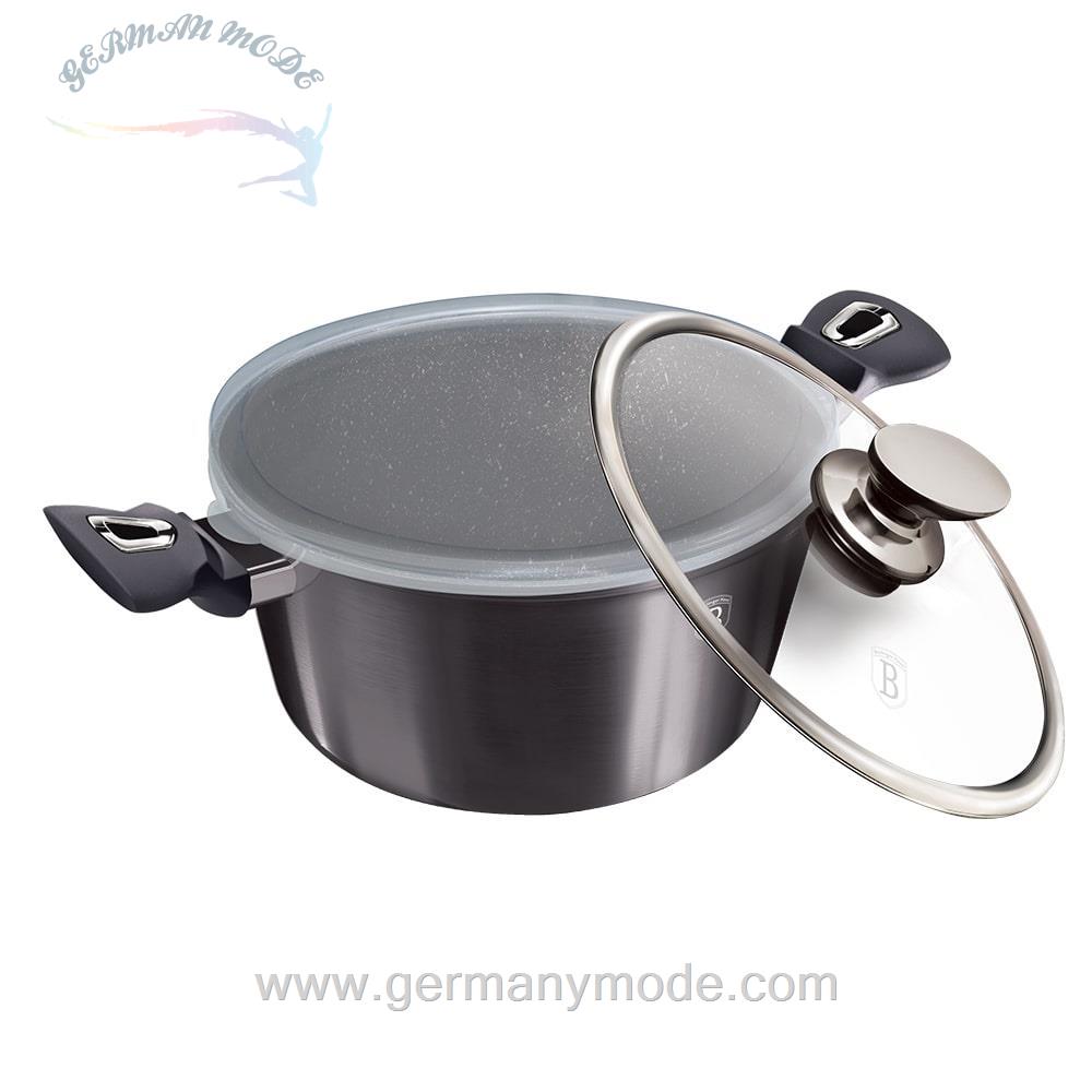 قابلمه 30 سانت درب دار برلینگر هاوس مجارستان BerlingerHaus CASSEROLE 30 CM BERLINGER HAUS BH-6924 METALLIC LINE CARBON PRO EDITION