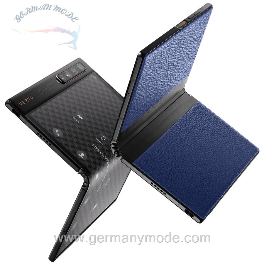گوشی موبایل تاشو ورتو انگستان VERTU FOLD 5G Calf Leather Jade Black AYXTA FOLD 5G Calf Leather Gentleman Blue