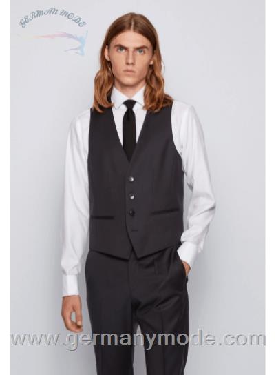 جلیقه مردانه هوگو باس آلمان Hugo Boss Slim-Fit Weste aus natürlich elastischer Schurwolle (50318500) schwarz