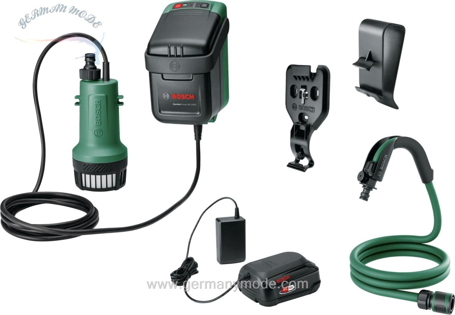 پمپ آب باغ بوش آلمان Bosch GardenPump 18V-2000 (mit Akku Ladegerät)