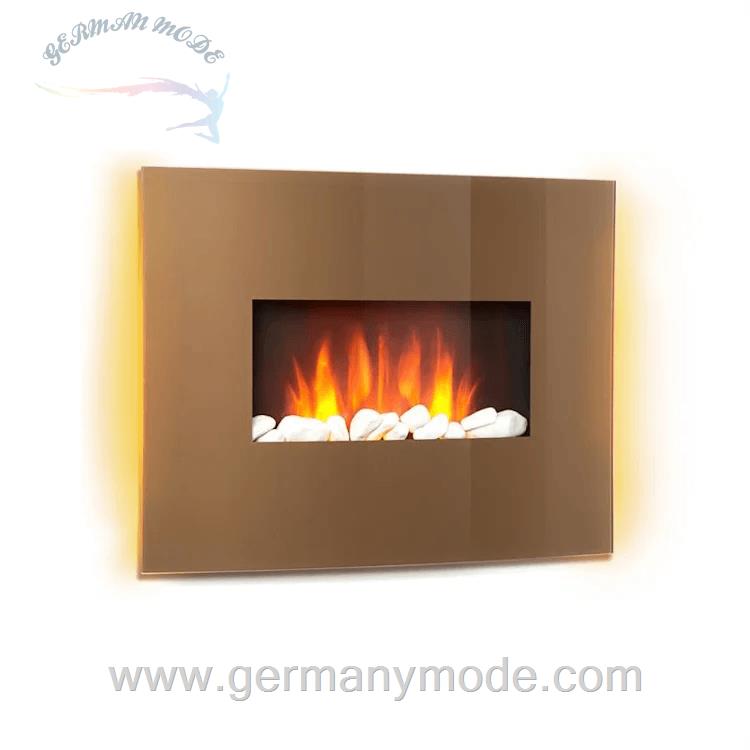 شومینه برقی دیواری کلارشتاین آلمان Klarstein Curved Copper L-F Elektrischer Kamin Kupfer 2000 watt