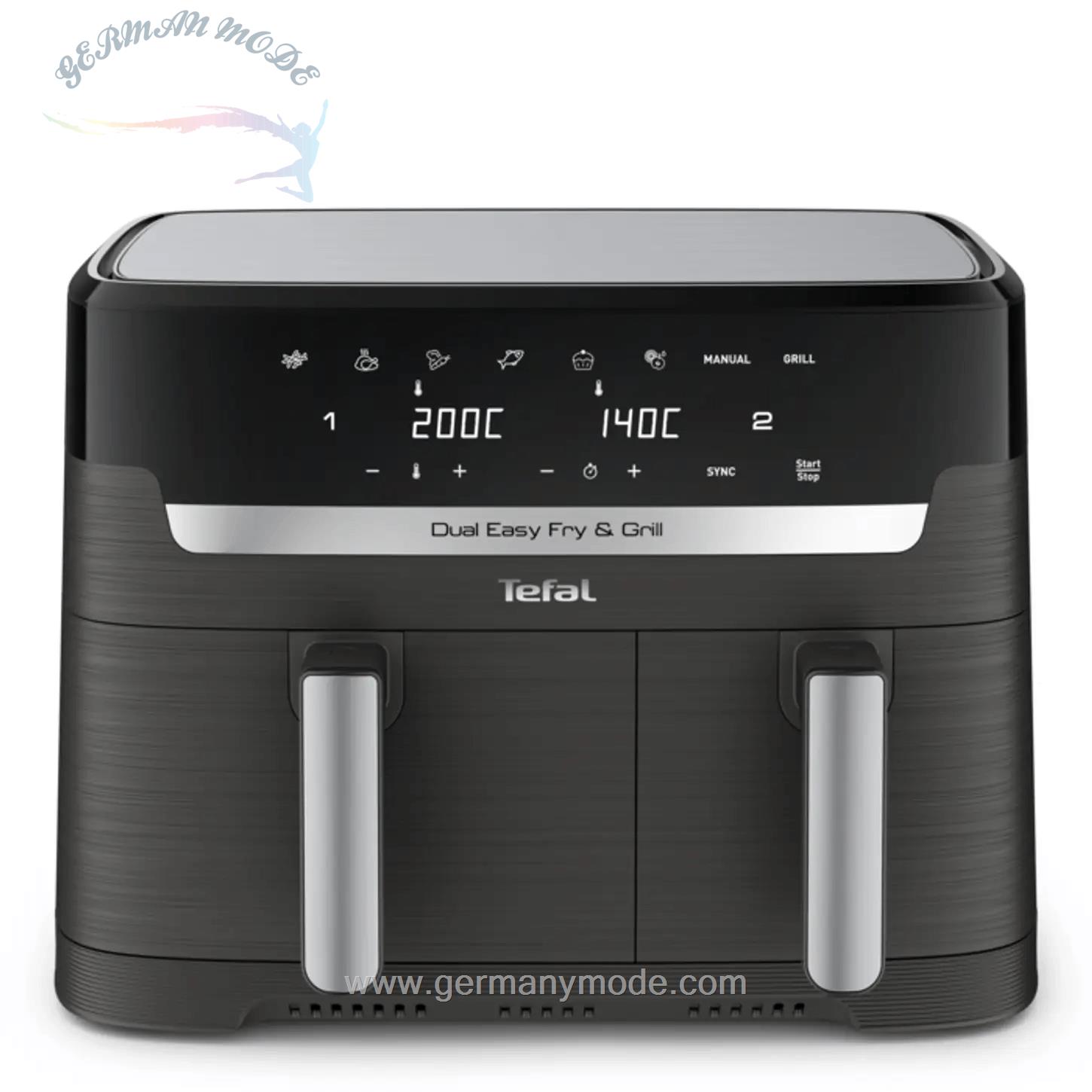 سرخ کن هوای گرم دوقلو تفال فرانسه Tefal Dual Easy Fry Grill 8.3 L EY905B