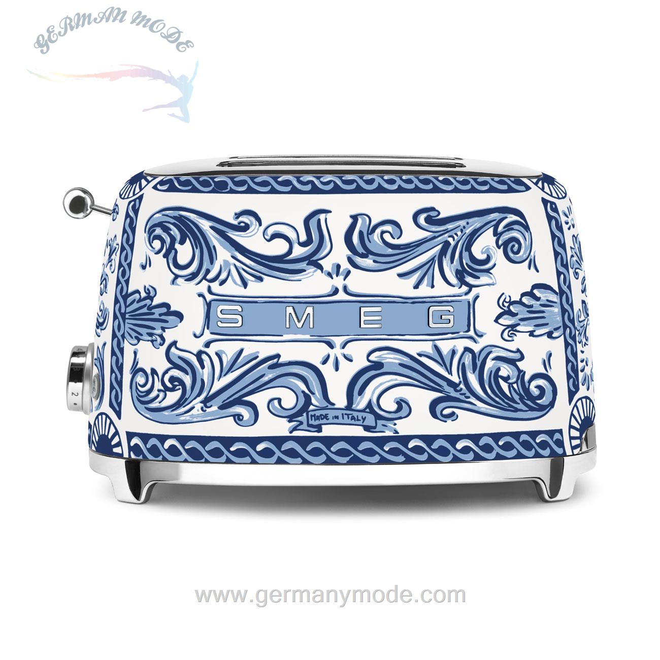 توستر اسمگ طراحی دولچه گابانا ایتالیا smeg Tostapane Decorato / Speciale, Lucido Estetica 50's Style TSF01DGBEU