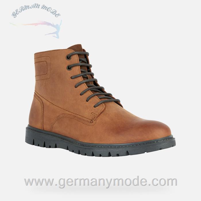نیم بوت مردانه جی اوکس ایتالیا GEOX STIEFELETTEN AUS LEDER Ghiacciaio Herr Cognac