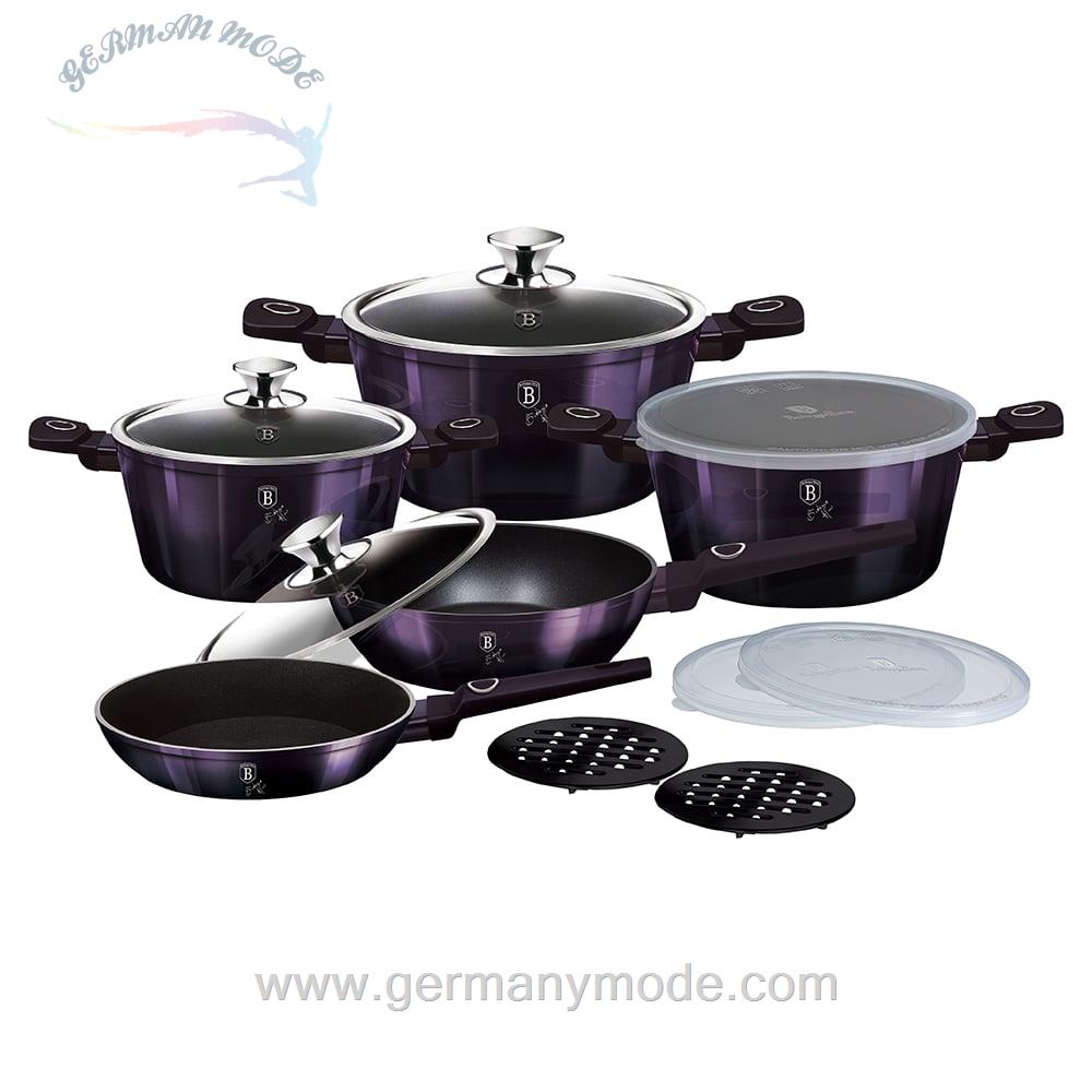 سرویس قابلمه ماهیتابه 13 پارچه برلینگر هاوس مجارستان BerlingerHaus COOKWARE SETS BH-7143 PURPLE ECLIPSE COLLECTION