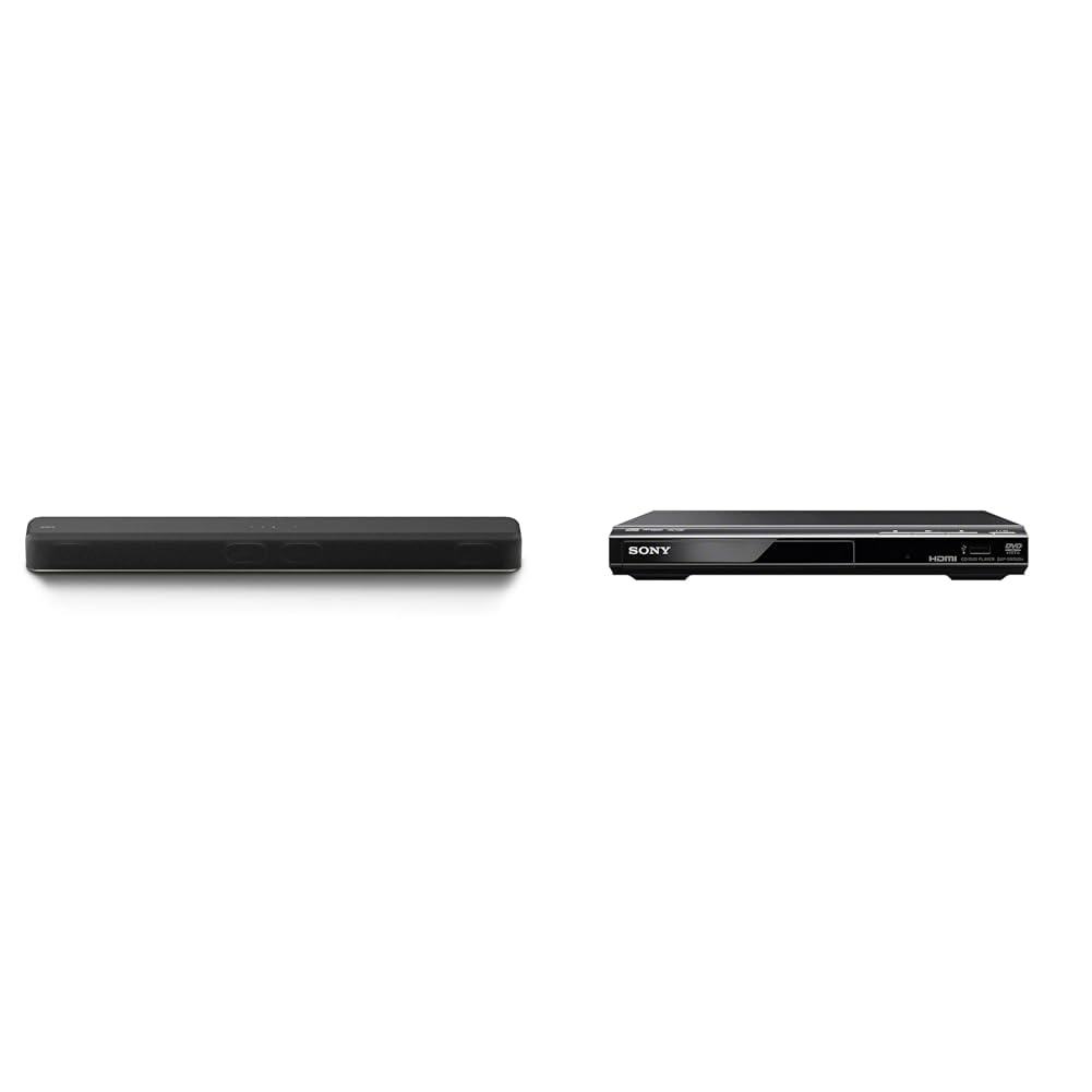 خرید از آمازون - نوار صوتی سونی HT-X8500 2.1 کاناله Dolby Atmos (4K HDR & DVP-SR760H پخش کننده DVD/CD (HDMI، ارتقاء مقیاس 1080p، ورودی USB، پخش Xvid، Dolby Digital) مشکی