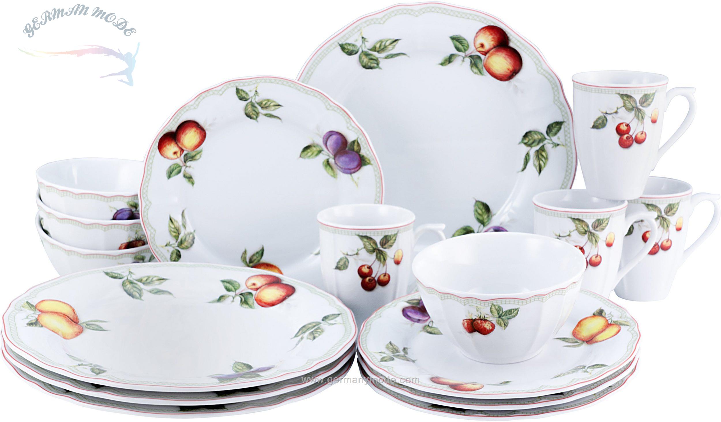 سرویس غذاخوری چینی 16پارچه 4 نفره کراتیبل CreaTable Kombiservice Flora Orchard (16-tlg), Porzellan