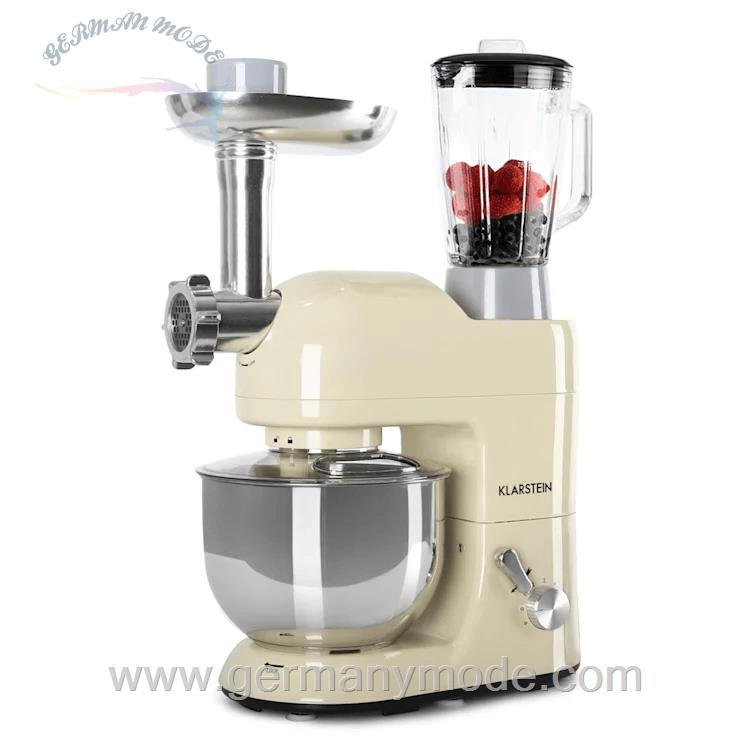 غذا ساز همه کاره کلارشتاین آلمان Klarstein Lucia 3-in-1 Küchenmaschine Multifunktionsküchenmaschine 2000 watt 5 Ltr Creme