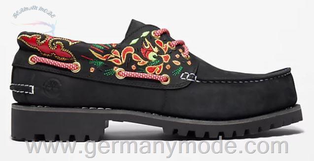 کفش کالج مردانه تیمبرلند آمریکا Timberland CLOT X TIMBERLAND 3 EYE BOAT SHOE FOR MEN IN BLACK