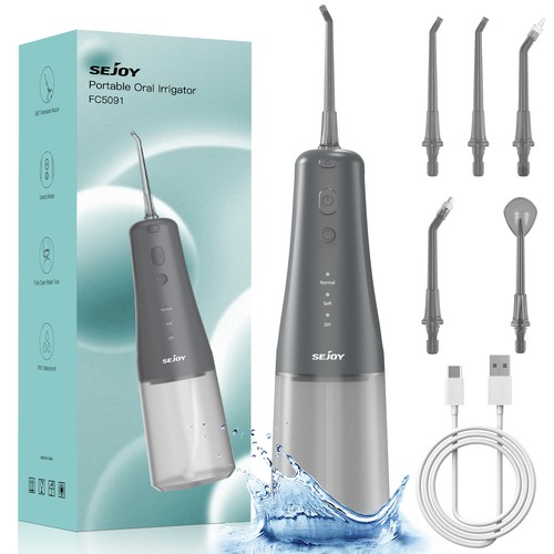 خرید از ایبی - SEJOY Oral Irrigator Wireless 4 Cleaning Modes Tooth Cleaner Oral Irrigator 6 Nozzles
