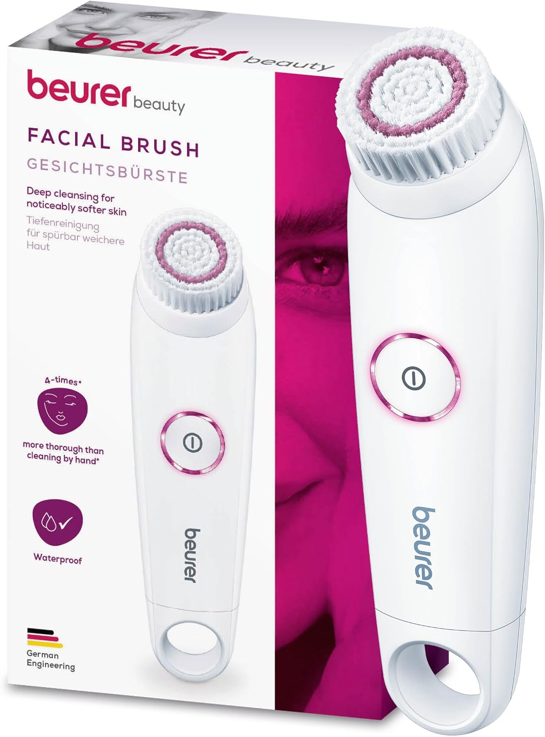 برس پاکسازی صورت بیورر آلمان Beurer FC 45 پاکسازی عمیق برای پوستی به مراتب نرم‌تر، چرخش ۲ مرحله‌ای برای هر نوع پوست، ضد آب