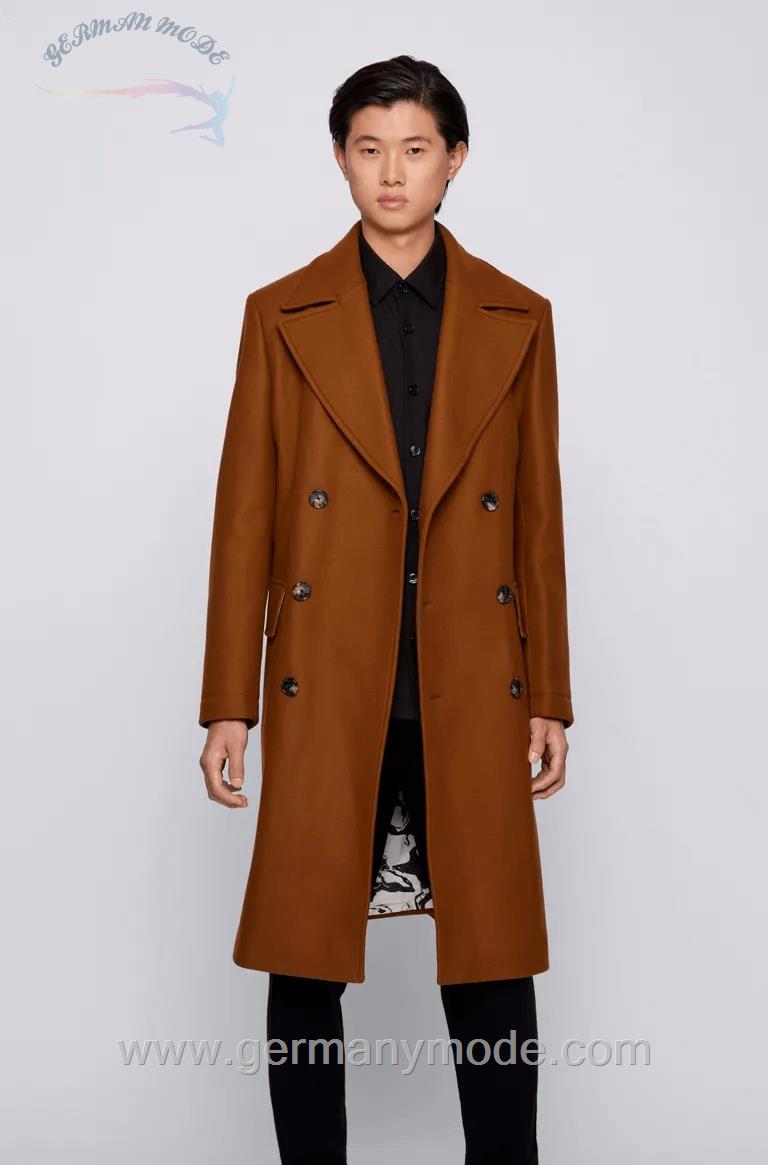 پالتو مردانه بلند هوگو باس آلمان BOSS HUGO ZWEIREIHIGER SLIM-FIT MANTEL AUS WOLL-MIX