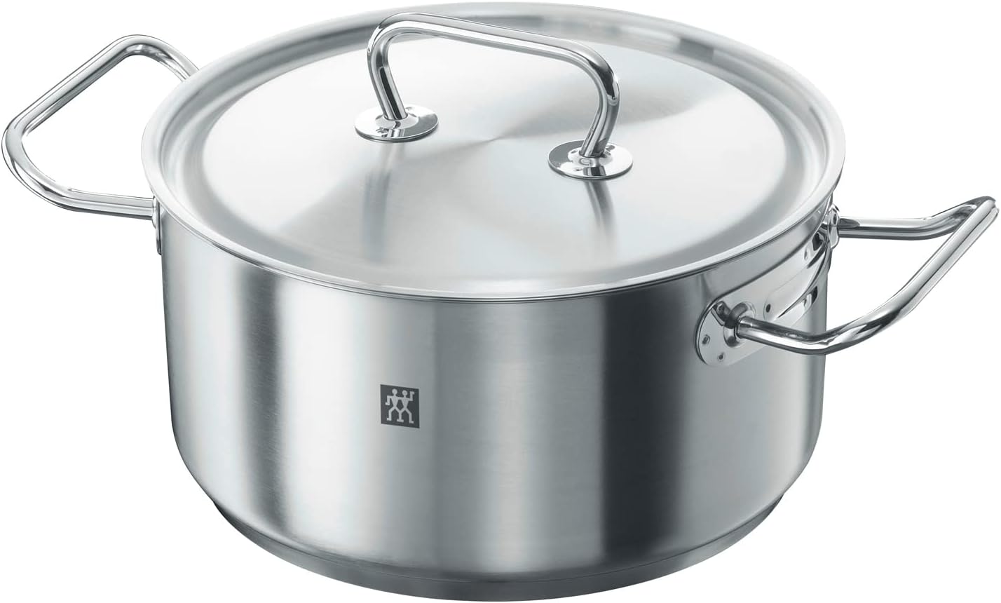 قابلمه 24 سانت زولینگ ZWILLING Twin با درب 24 سانتی متری 4.5 لیتری مناسب برای اجاق های القایی استیل ضد زنگ