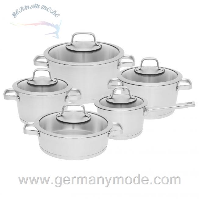 سرویس قابلمه ماهیتابه 10 پارچه برگهف بلژیک Berghoff Kochgeschirr-Set 10-tlg. Manhattan - Essentials
