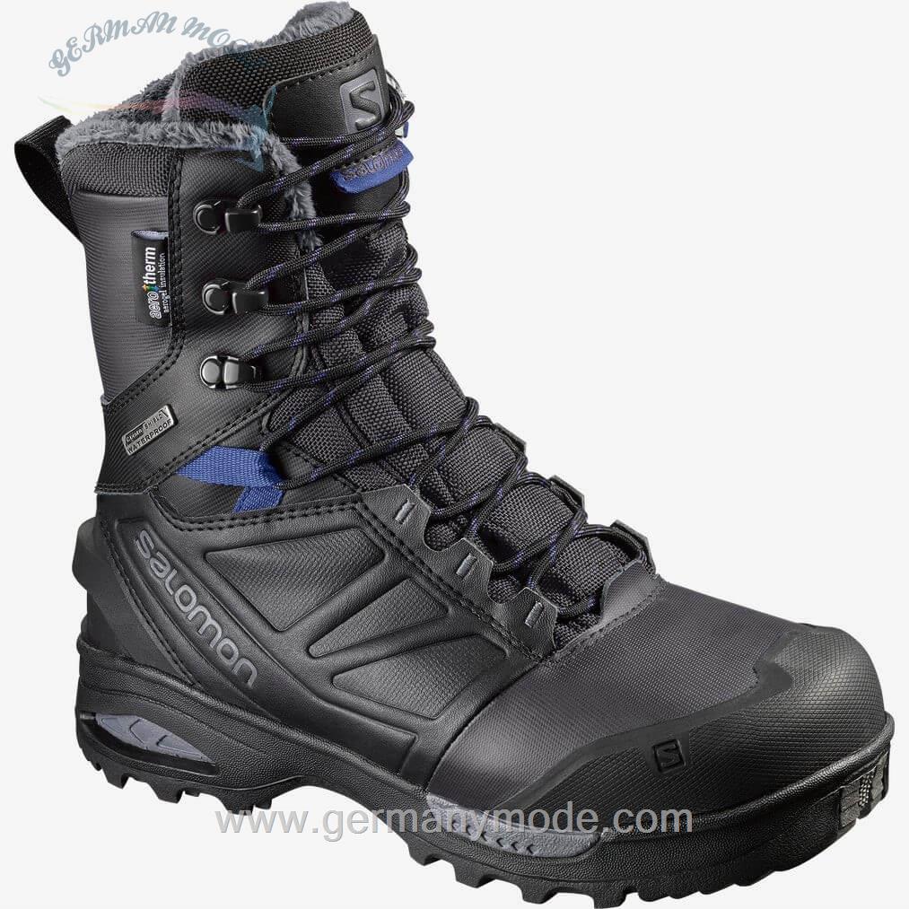 کتانی پوتین ساق دار ضد آب زنانه سالامون فرانسه SALOMON TOUNDRA PRO CLIMASALOMON WATERPROOF Winterschuhe Damen Phantom Black Amparo Blue
