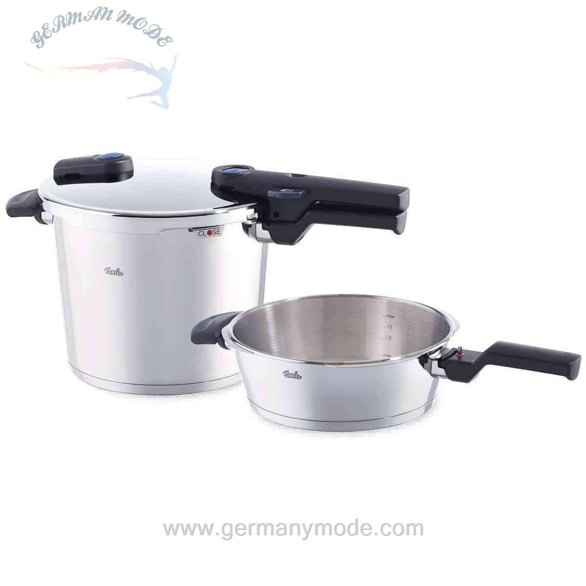 ست زودپز 2 تایی 2.5 4.5 لیتری فیسلر آلمان Fissler Vitaquick pressure cooker set 2 pieces 22 cm 4.5 2.5 liters
