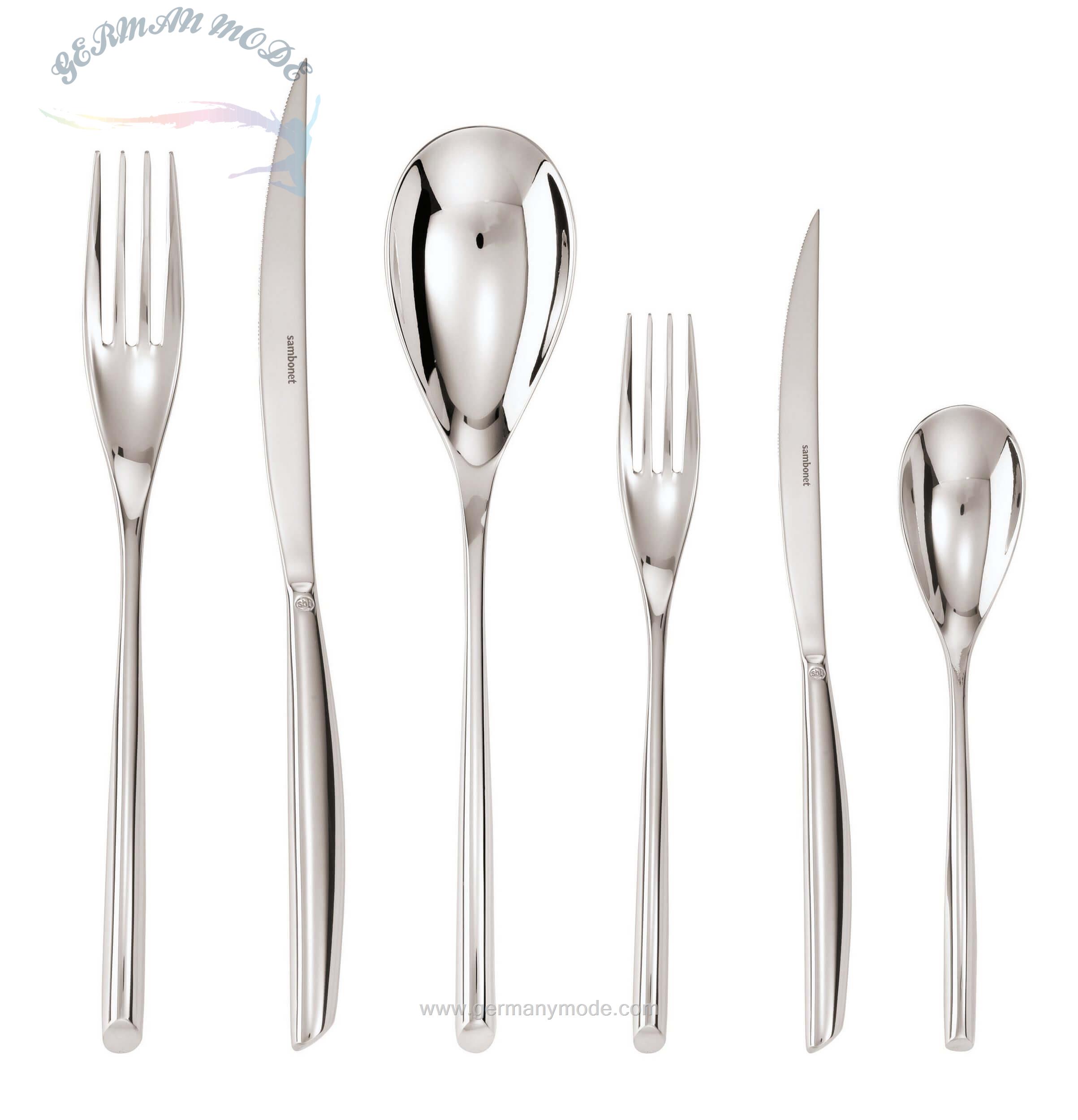 سرویس قاشق چنگال 36 پارچه سامبونت ایتالیا Sambonet Bamboo 36-teilig