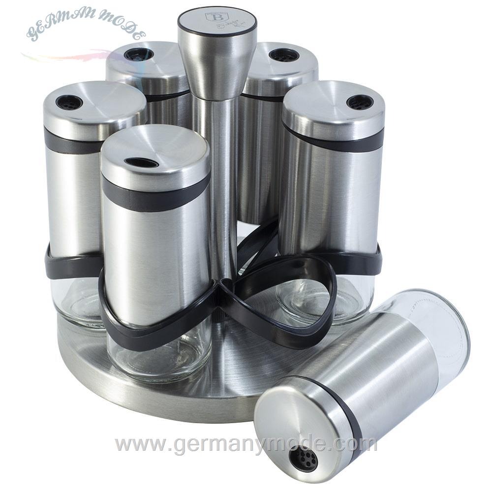 ست قفسه ادویه برلینگر هاوس مجارستان Berlinger Haus Spice Rack Set BH-1991 Black Silver Collection