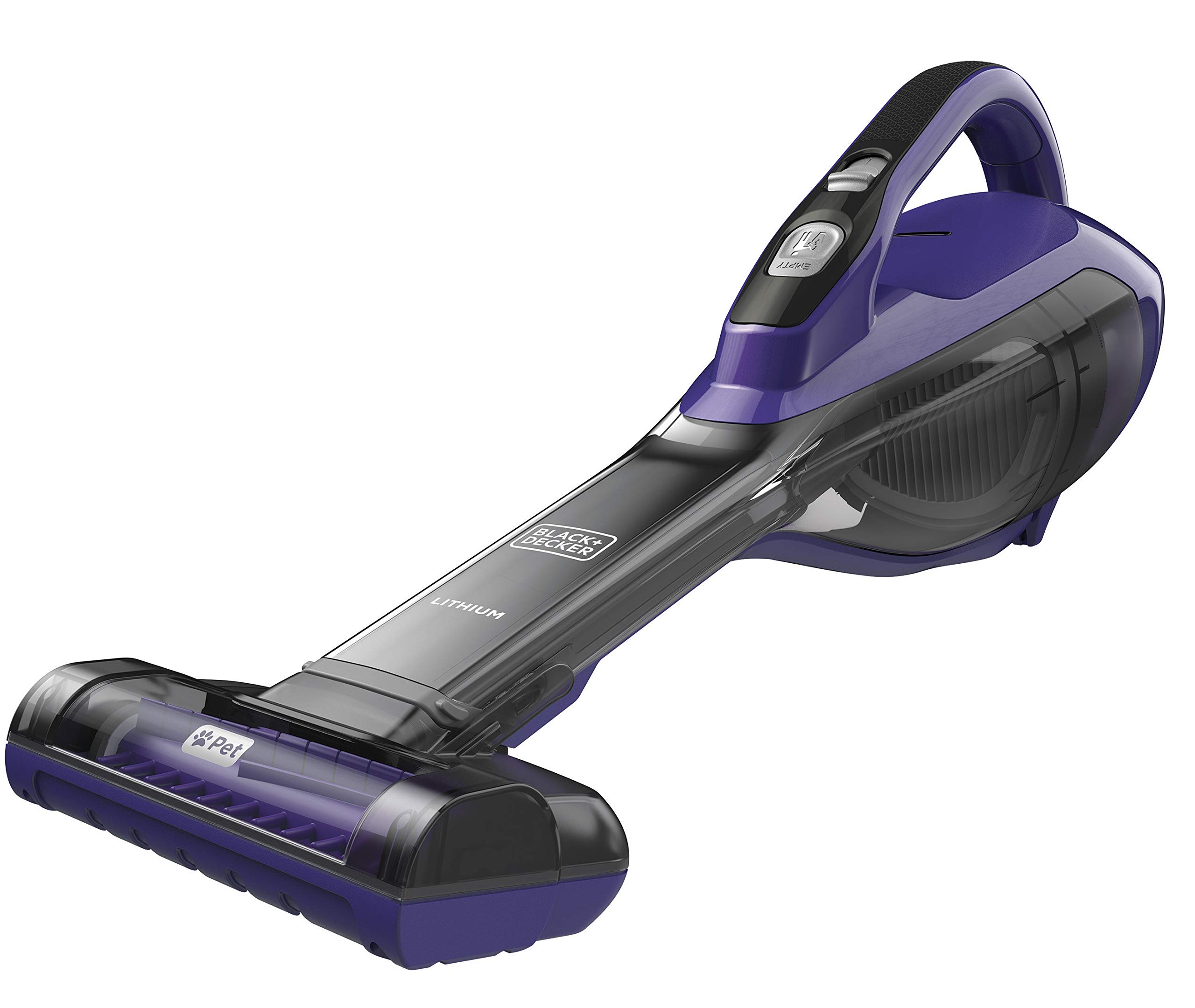 جارو شارژی بلک اند دکر آمریکا دستی BLACK+DECKER Dustbuster (10.8V/2.5 Ah، با برس موی توربوی حیوانات خانگی، دهانه مکش گسترده، سیستم فیلتر 2 مرحله ای، شامل کابل شارژ + براکت دیواری)، DVA325JP07-QW