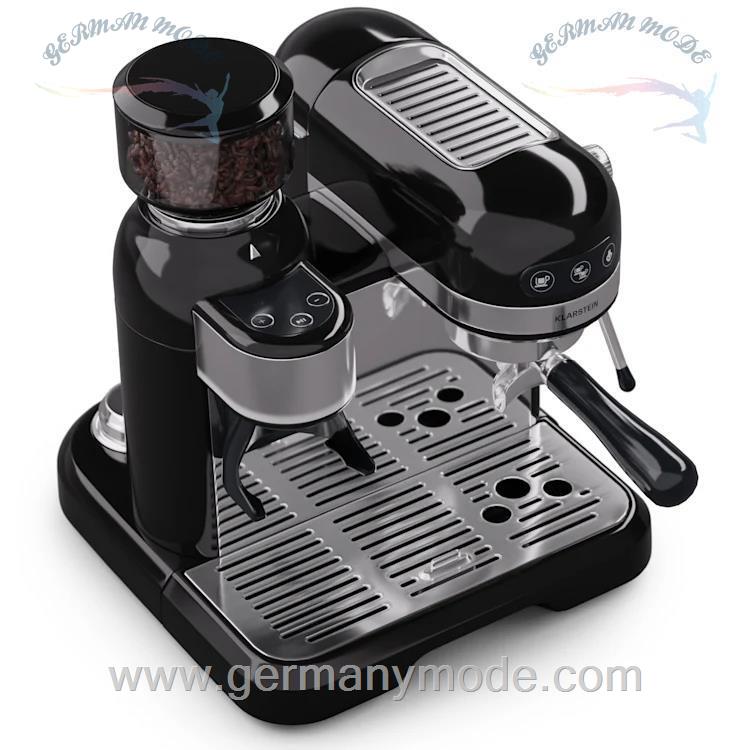 قهوه اسپرسو ساز آسیاب قهوه کلارشتاین آلمان Klarstein Bella Café espresso kávovar vrátane mlynčeka čierna