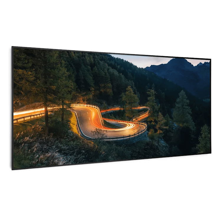 بخاری مادون قرمز هوشمند کلارشتاین آلمان Klarstein Wonderwall Air Art Smart Infrarotheizung Bergstraße Schwarzer Rahmen 120 x 60 cm