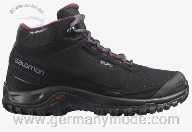 کتانی پوتین ضد آب زنانه سالامون فرانسه SALOMON SHELTER CLIMASALOMON WATERPROOF Winterschuhe Damen Black Ebony Wine Tasting