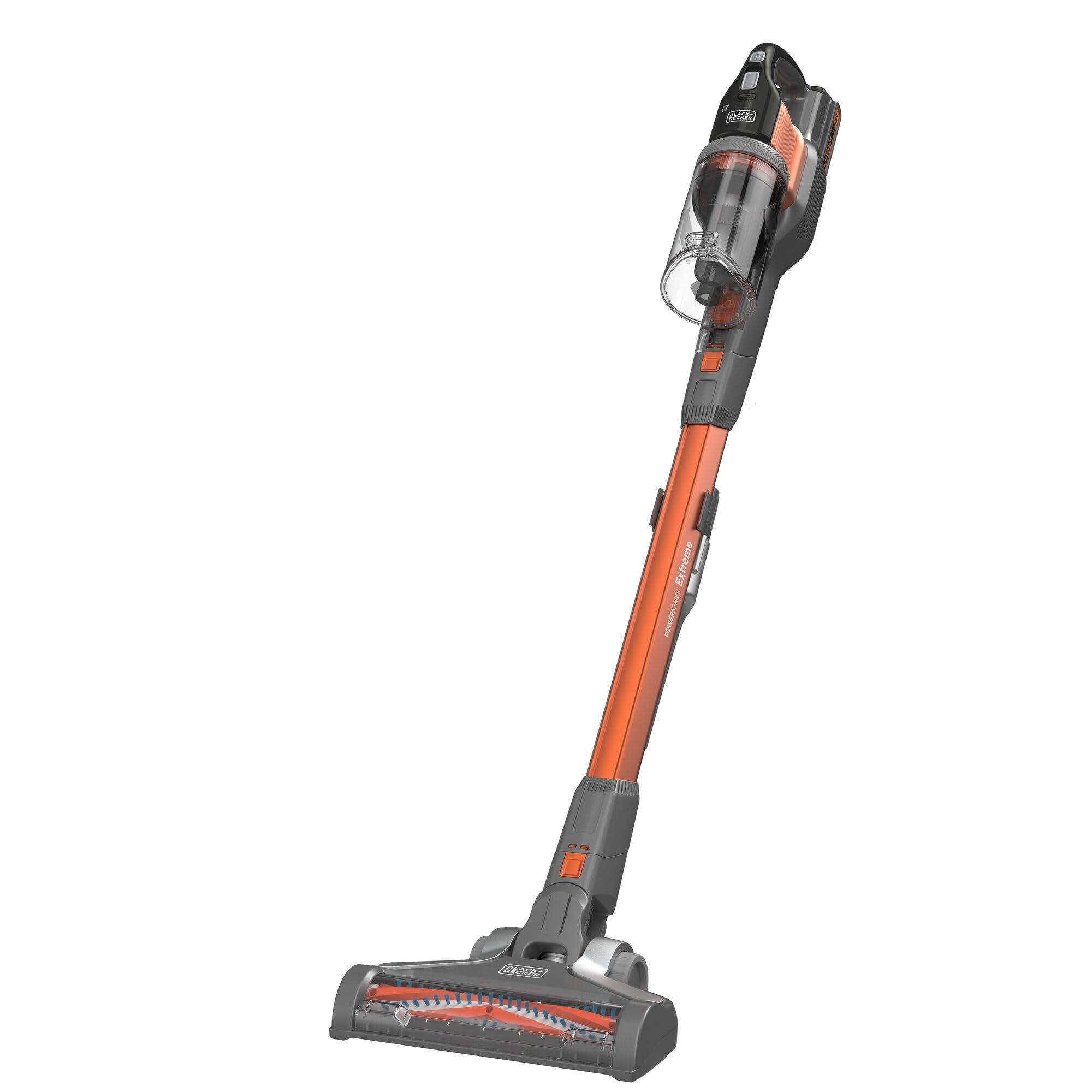 جارو شارژی بلک اند دکر آمریکا BLACK+DECKER 4in1 (18 ولت، 2.0Ah، کف بدون کیسه و جاروبرقی دستی با برس برقی، بی سیم، شامل نازل شکاف، باتری، شارژر و براکت دیواری) BHFEV182C