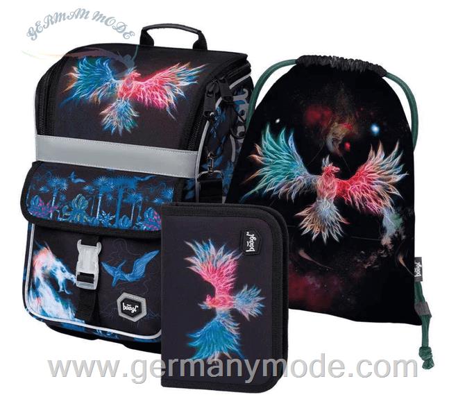 ست 3 تایی کوله پشتی مدرسه کوله ورزشی جامدادی پسرانه بگل Baagl Zippy Fenix Schulranzen Set 3tlg Schulranzen Federmäppchen Turnbeutel
