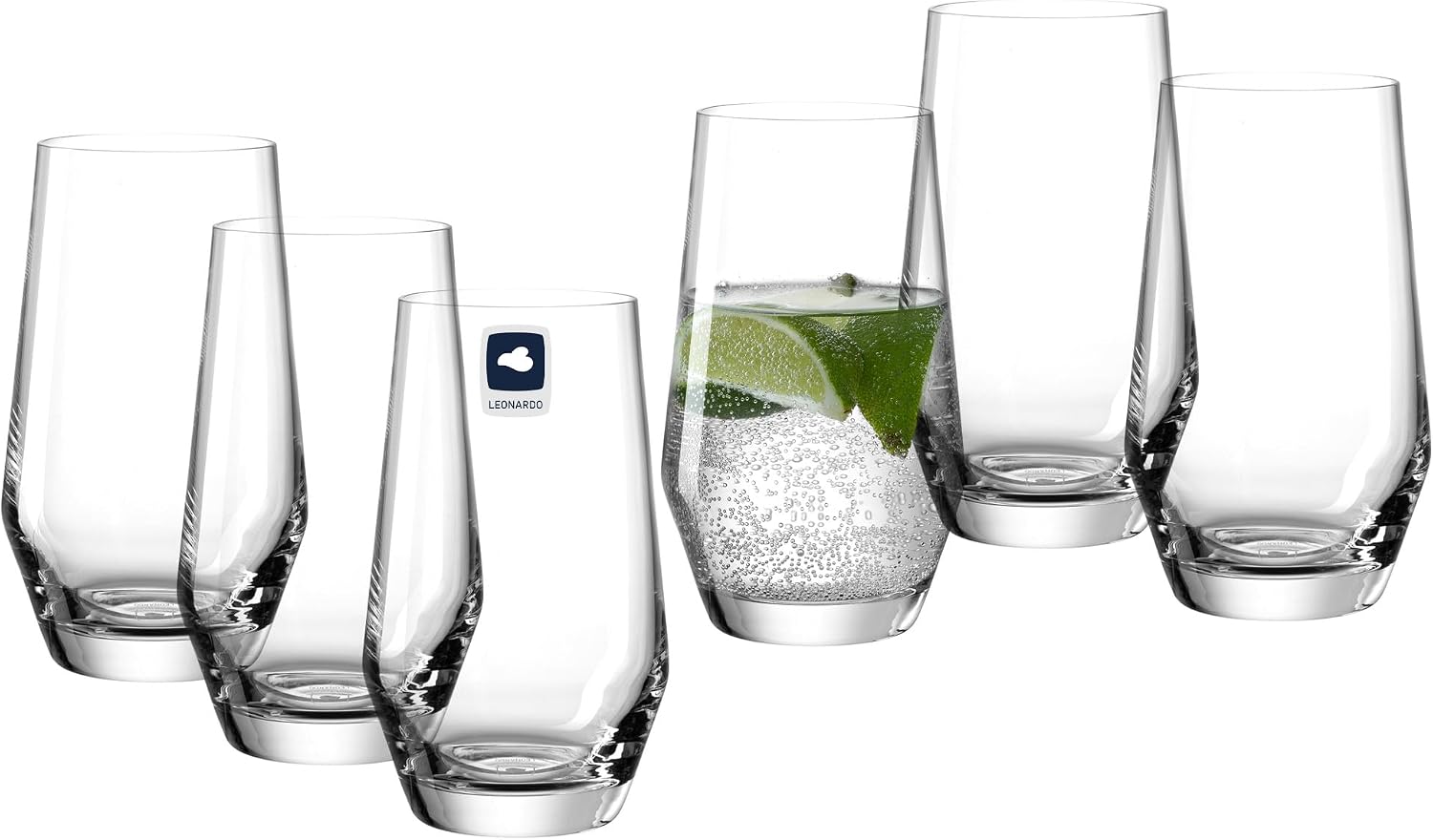 لیوان‌ نوشیدنی لئوناردو هوم آلمان مدل پوچینی Leonardo Puccini Drinking Glass مجموعه ۶ عددی ۳۶۵ میلی‌ لیتر ضد خش برای منزل رستوران‌ها و مهمانی‌ها لیوان آبمیوه • ۰۶۹۵۵۸