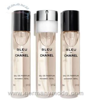 ست عطر ادو پرفیوم مردانه 3 تایی 20 میل بلو شنل فرانسه CHANEL BLEU EAU DE PERFUME TWIST SPRAY 3 20ml refill