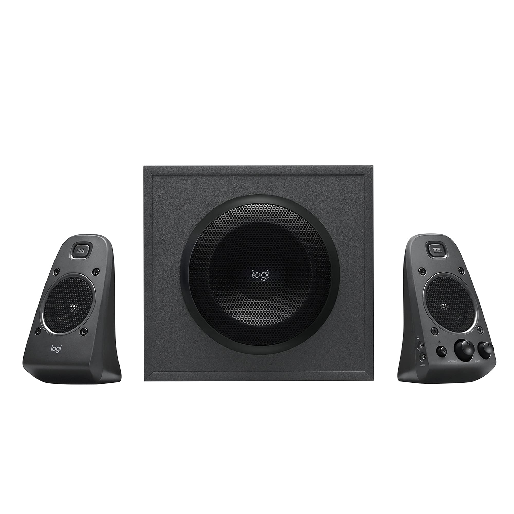 خرید از آمازون - سیستم بلندگو Logitech Z625 2.1 با ساب ووفر، گواهی THX، حداکثر توان 400 وات، ورودی 3.5 میلی متر، ورودی RCA و نوری، دوشاخه اتحادیه اروپا، رایانه شخصی/تلویزیون/تبلت/PS4/Xbox/Wii - پورت AUX مشکی