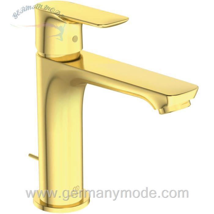 شیر مخلوط روشویی پایه کوتاه ایدیل استاندارد Ideal Standard Connect Air Grande Slim mit Ablaufgarnitur A7012 brushed gold A7012A2