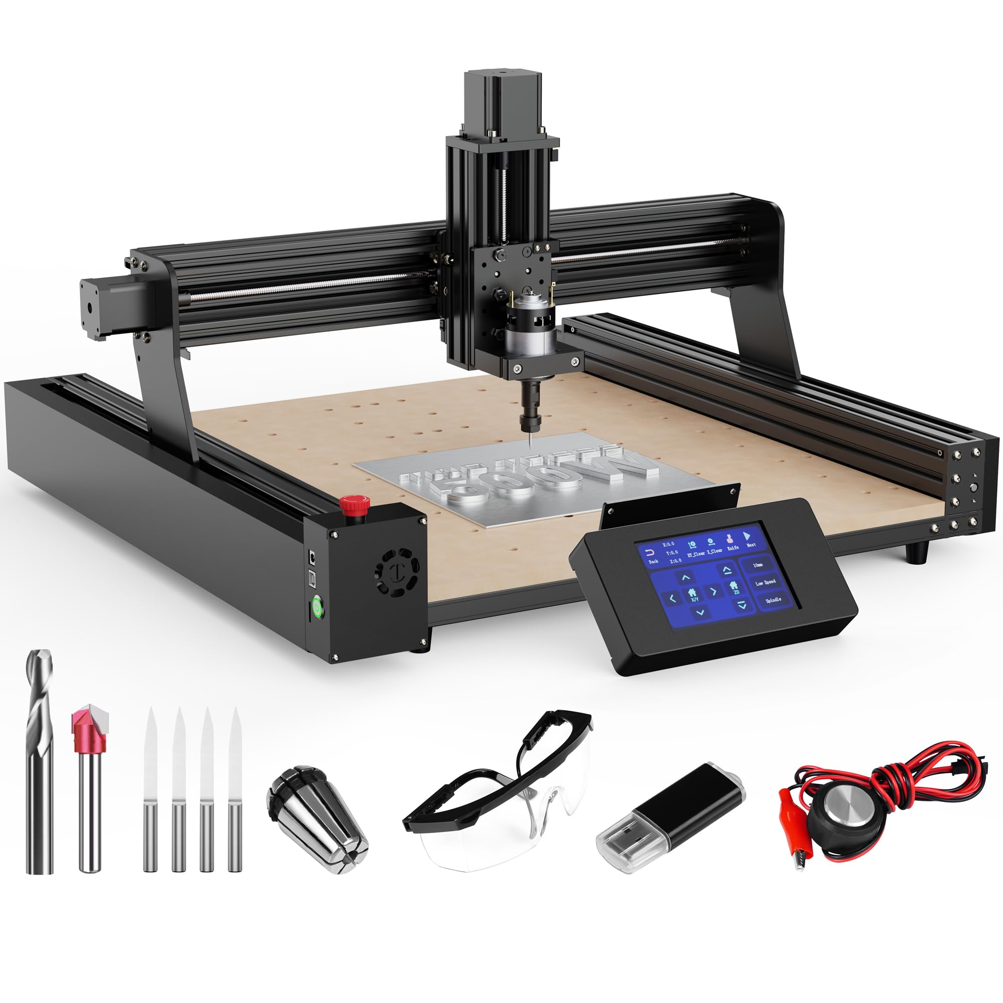 خرید از آمازون - دستگاه فرز CNC OUYANG، دستگاه حکاکی CNC 3 محوره TTC 450 منطقه کاری 450 x 450 x 80 میلی متر، GRBL کنترل شده، دستگاه فرز CNC برای حکاکی ام دی اف، اکریلیک، چوب جامد، PCB، آلومینیوم و غیره