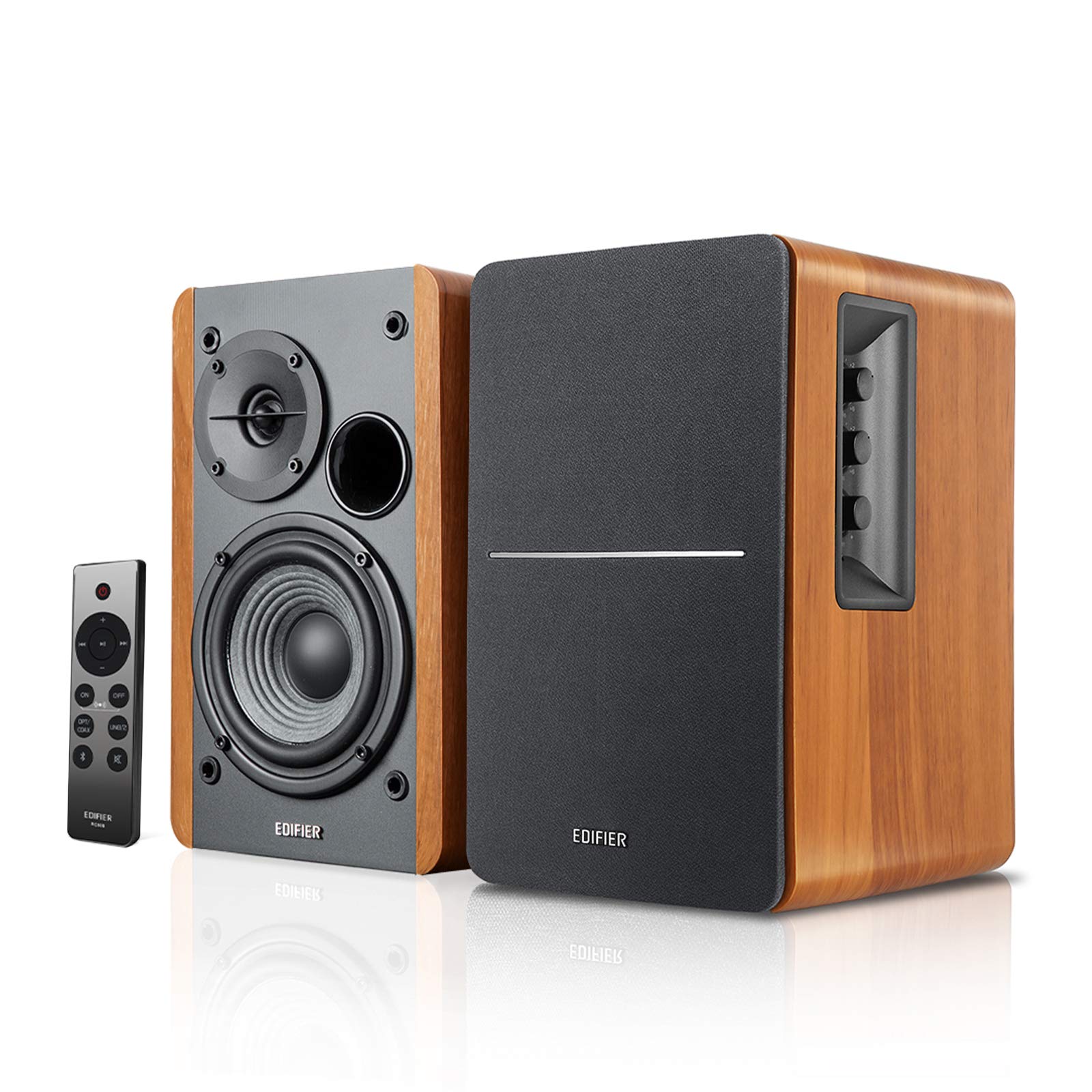 خرید از آمازون - Edifier R1280DBs Active Bluetooth Bookshelf Speakers - Optical Input - 2.0 Wireless Studio Monitor Speaker - 42W RMS with Subwoofer Line Out - Wood Grain