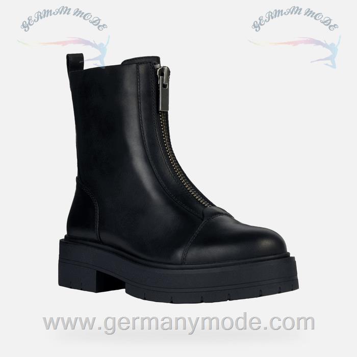 نیم بوت زنانه جی اوکس ایتالیا GEOX BIKER-STIEFELETTEN Spherica Ec7 Dame Schwarz