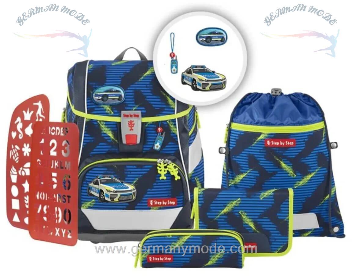 ست 6 تایی کوله پشتی مدرسه 19 لیتر کوله ورزشی جامدادی استپ بای استپ Step by Step 2in1 Plus Police Car Cody