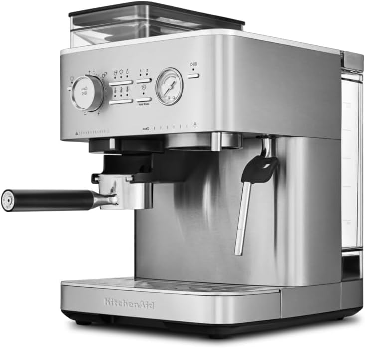 اسپرسو ساز آسیاب دار نیمه اتوماتیک کیچن اید آمریکا KitchenAid Artisan با آسیاب، استیل ضد زنگ، 5KES6551ESX، قهوه ساز