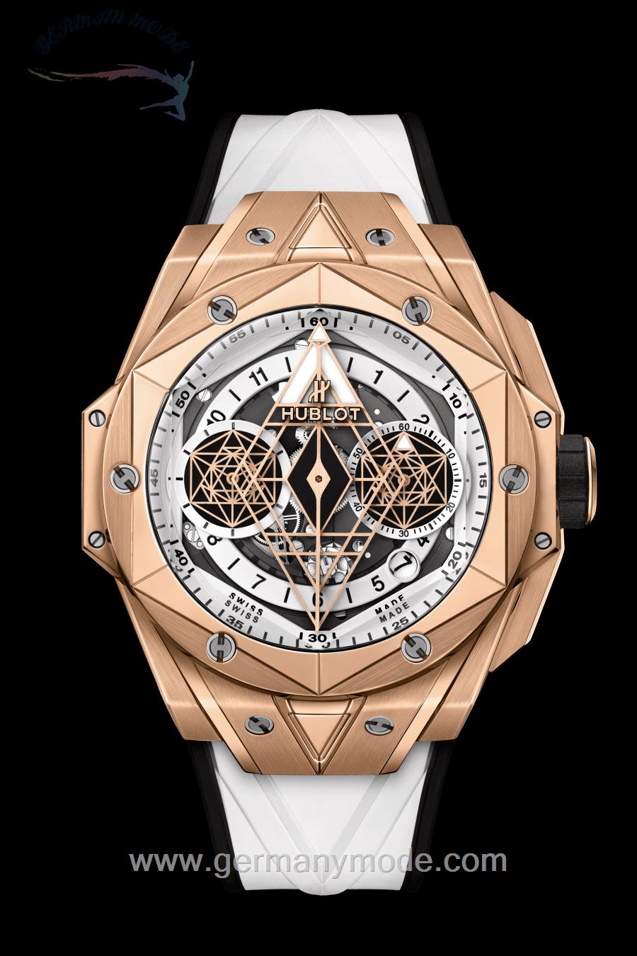 ساعت مچی مردانه هابلوت سوئیس HUBLOT SANG BLEU II KING GOLD WHITE 45MM