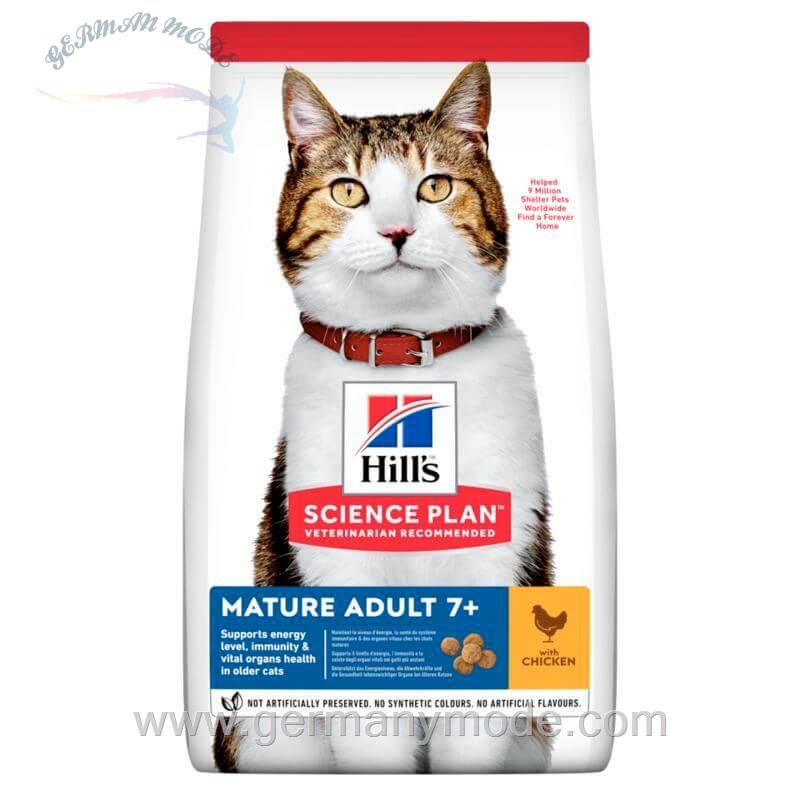 غذا خشک گربه بزرگسالان هیل آلمان Hill's Feline Science Plan Mature Adult 7- Huhn 3kg