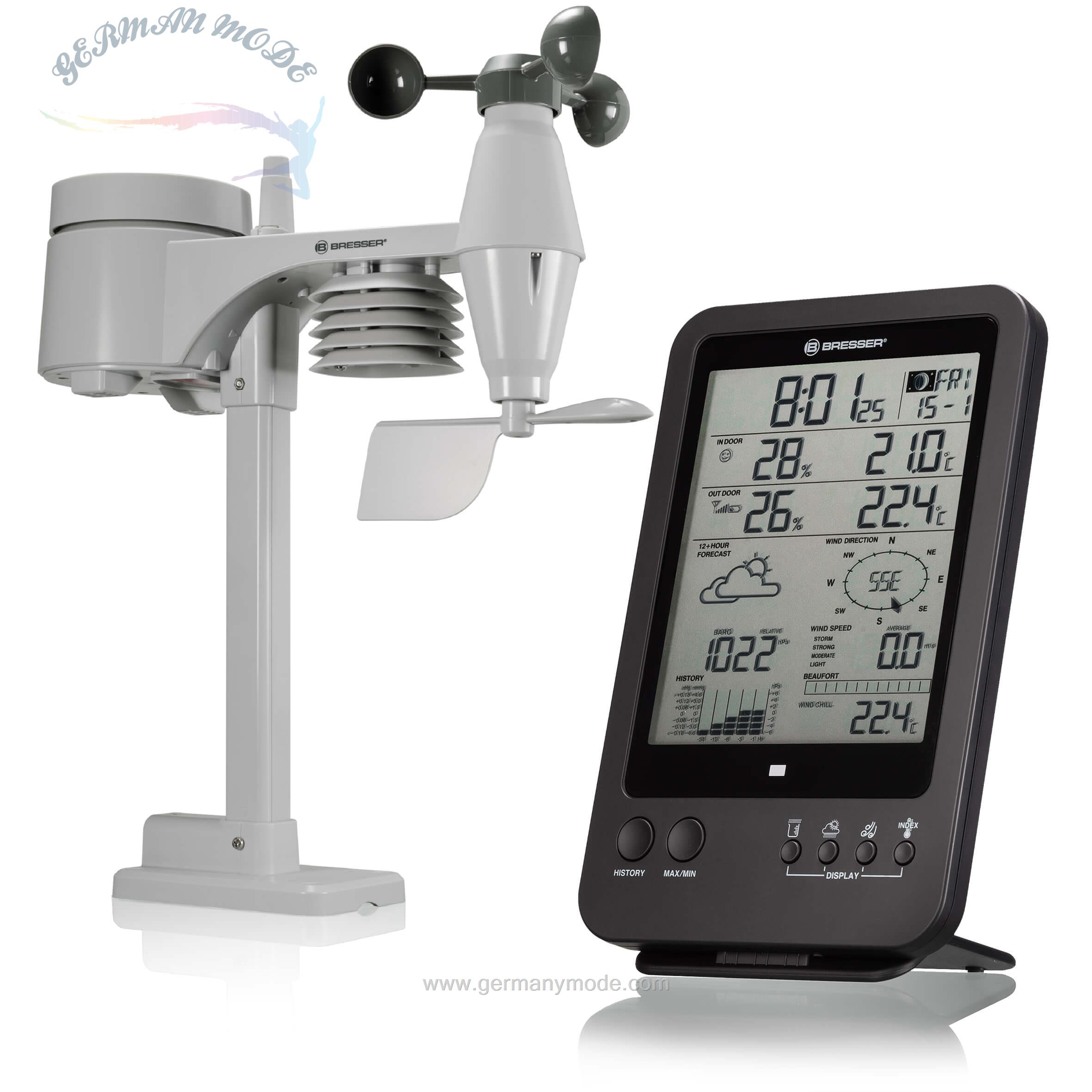 دستگاه هواشناسی دیجیتال برسر آلمان BRESSER 5-in-1 Wetter Center schwarz