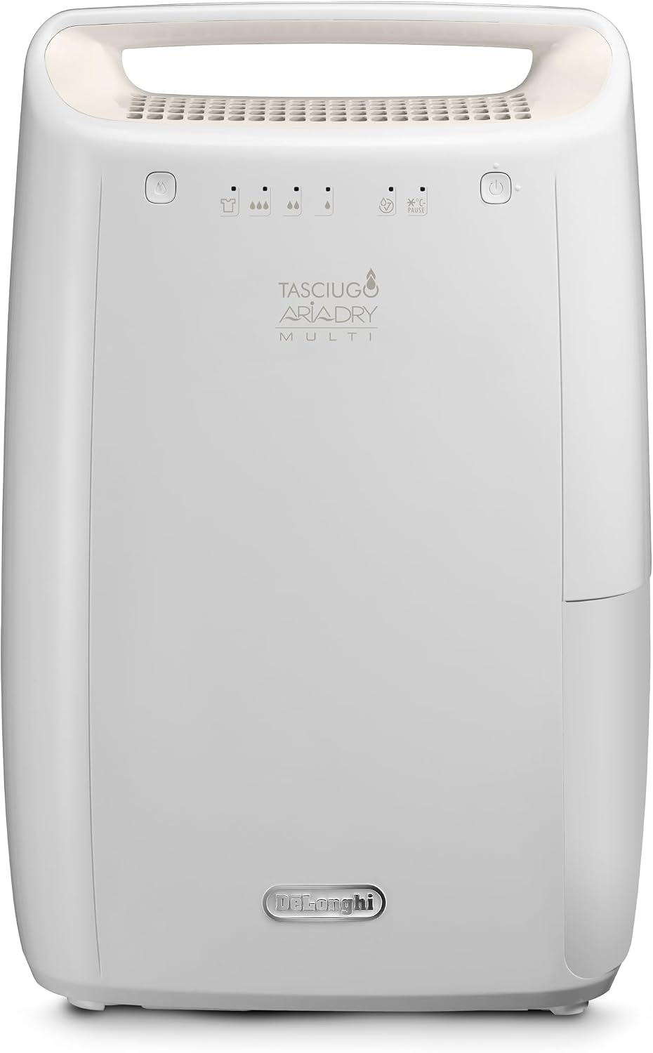 دستگاه تصفیه هوا رطوبت گیر دلونگی ایتالیا DeLonghi AriaDry DEX210SF رفع رطوبت منزل با فیلتراسیون با 3 عمل عملکرد خشک کن ظرفیت رطوبت دهی 10 لیتر در روز R290 مخزن آب قابل جابجایی سفید 10 لیتر مدل 2023