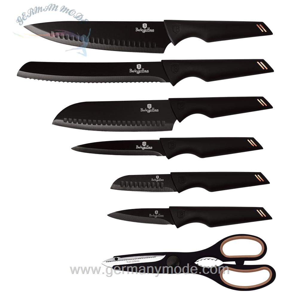 ست چاقو آشپزخانه 7 پارچه برلینگر هاوس مجارستان BERLINGER HAUS 7-PIECE KNIFE SET BH-2688 BLACK- ROSE GOLD