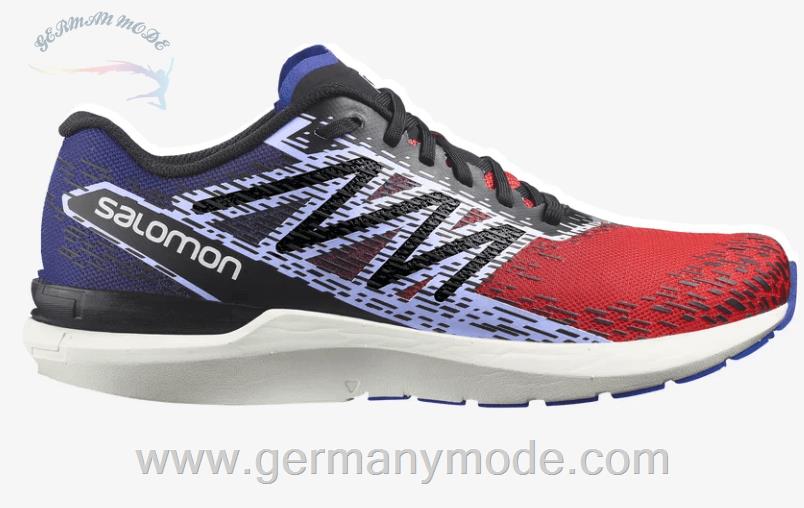 کتانی پیاده روی مردانه سالامون فرانسه SALOMON SONIC 5 BALANCE Laufschuhe Herren Poppy Red / Clematis Blue / Black
