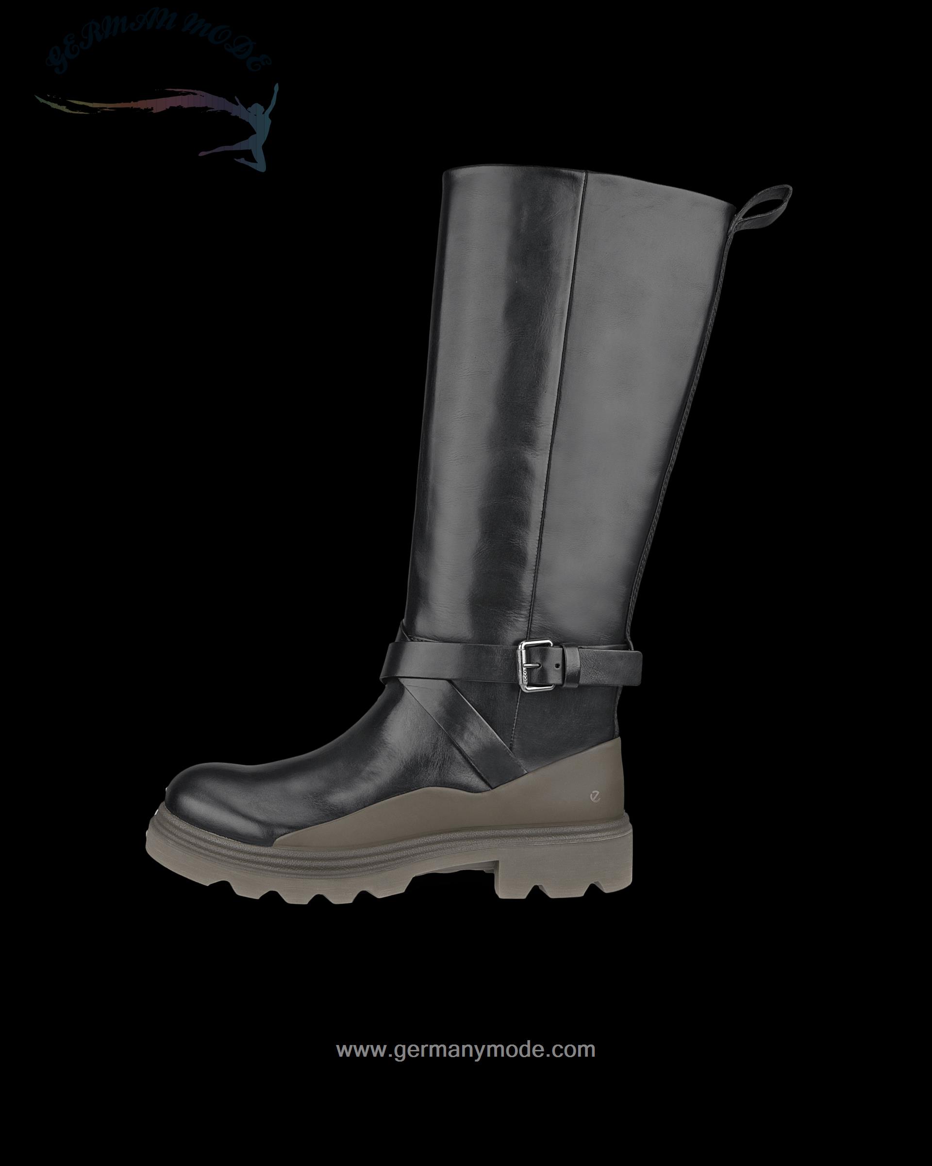 بوت زنانه اکو دانمارک ECCO GRAINER W Damen Halbhoher Stiefel aus Leder Schwarz