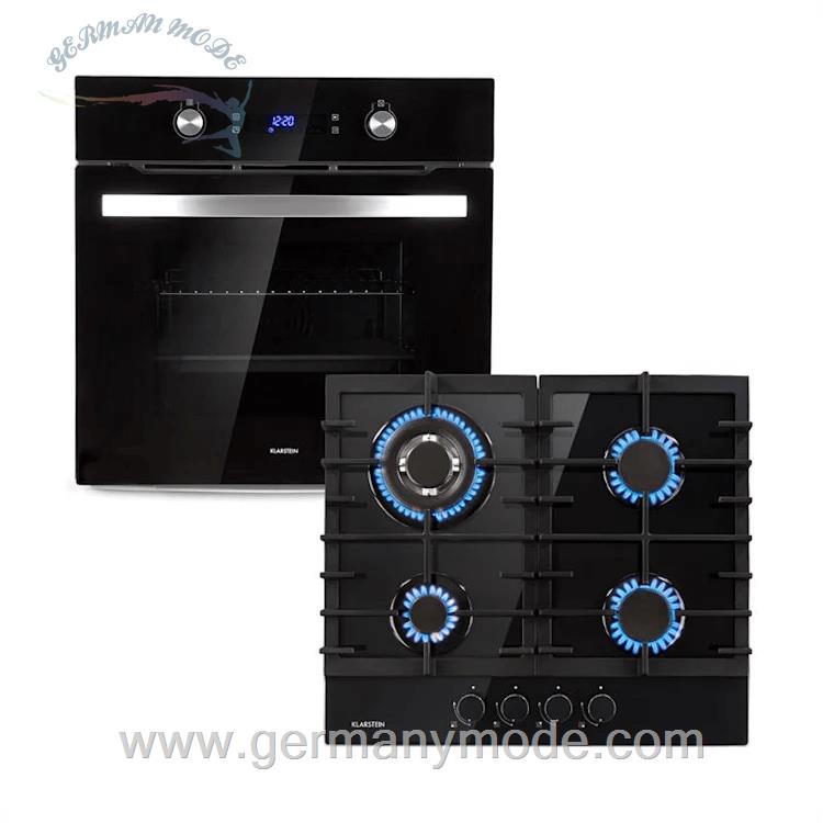 اجاق گاز 4 شعله توکار و فر توکار کلارشتاین آلمان Klarstein Gusteau Ignito Einbau-Ofen-Set