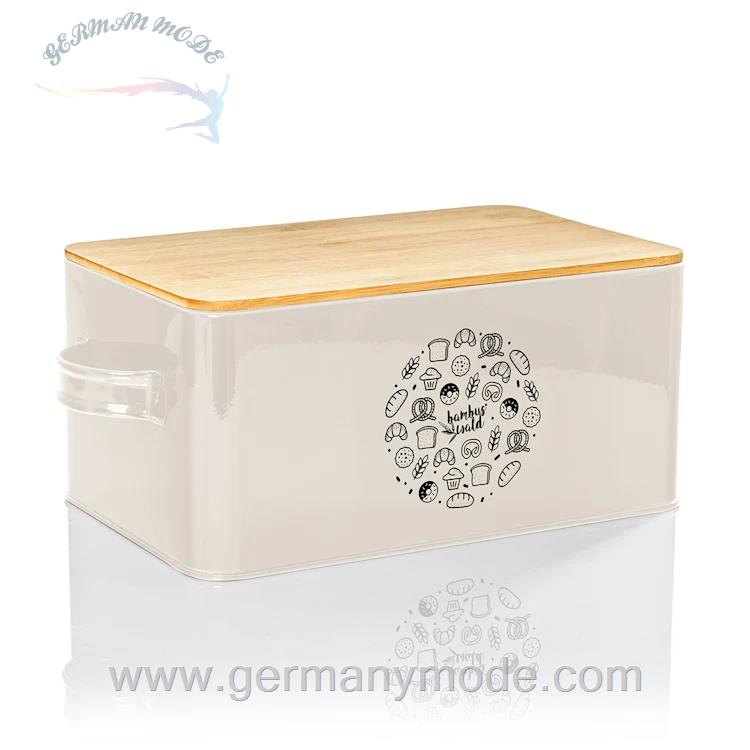 ظرف نان فلزی درب چوبی کلارشتاین آلمان Klarstein Gistad Brotbox Brotkasten Beige