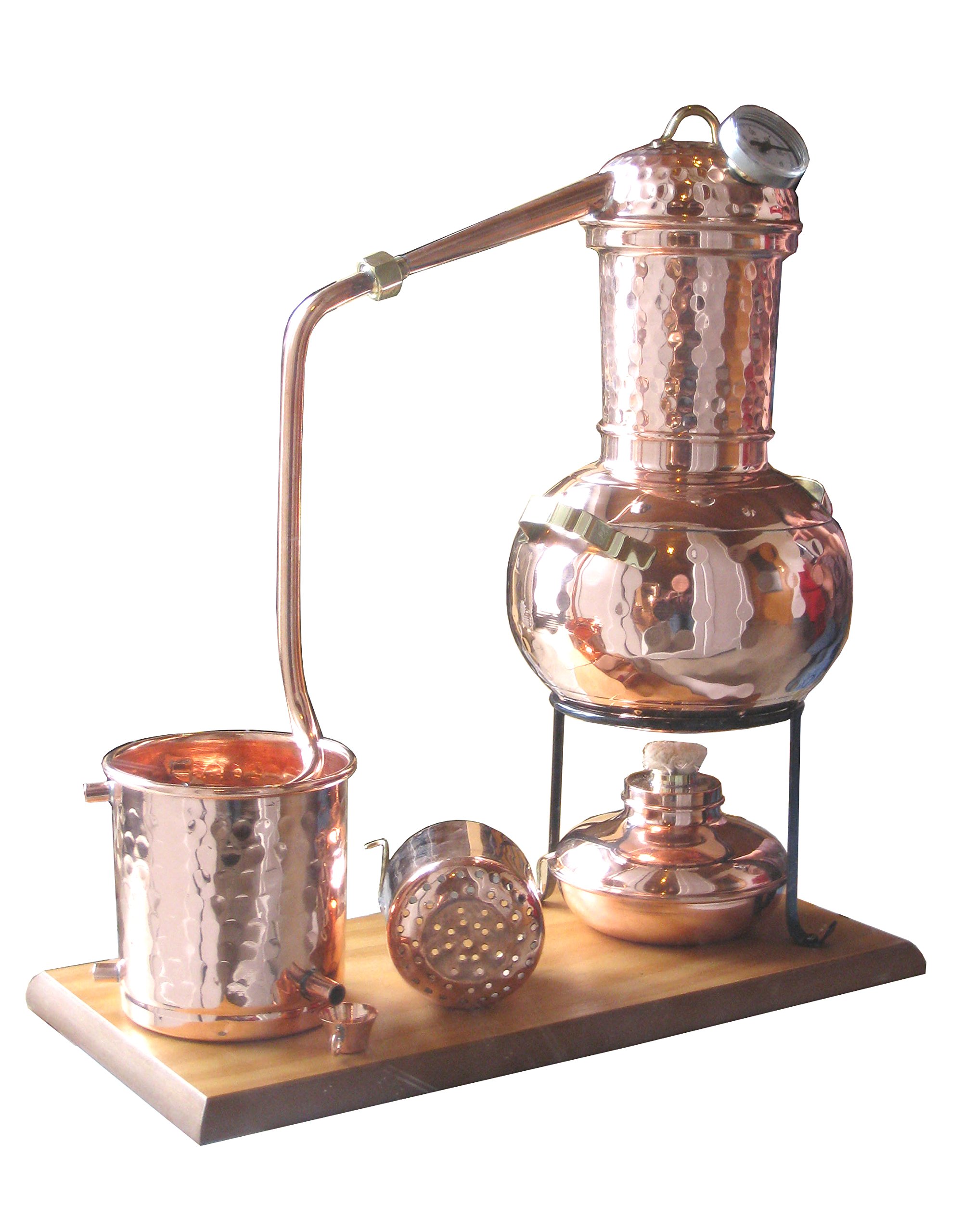 خرید از آمازون - دکتر. کالیف مدل 2 لیتری Richter با سبد عطر، دماسنج و مشعل الکل (مدل فعلی؛ Premium Edition II) ثابت برای هیدروسل ها (آب گیاهی)، آب مقطر