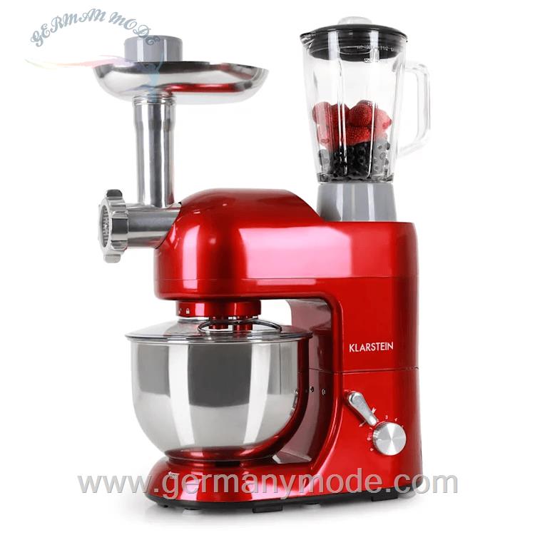 غذا ساز همه کاره کلارشتاین آلمان Klarstein Lucia 3-in-1 Küchenmaschine Multifunktionsküchenmaschine 2000 watt 5 Ltr Rot