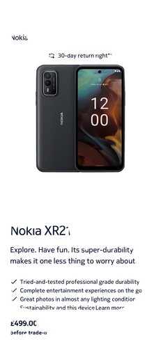 خرید از ایبی - Nokia XR21 128GB آنلاک Midnight Black (دو سیم کارت)